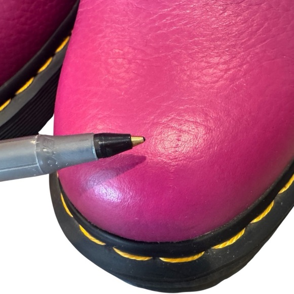 Dr. Martens Pink Devon Heart Boots Fuschia Milled Leather Quad Retro Women's 10 - Picture 12 of 13